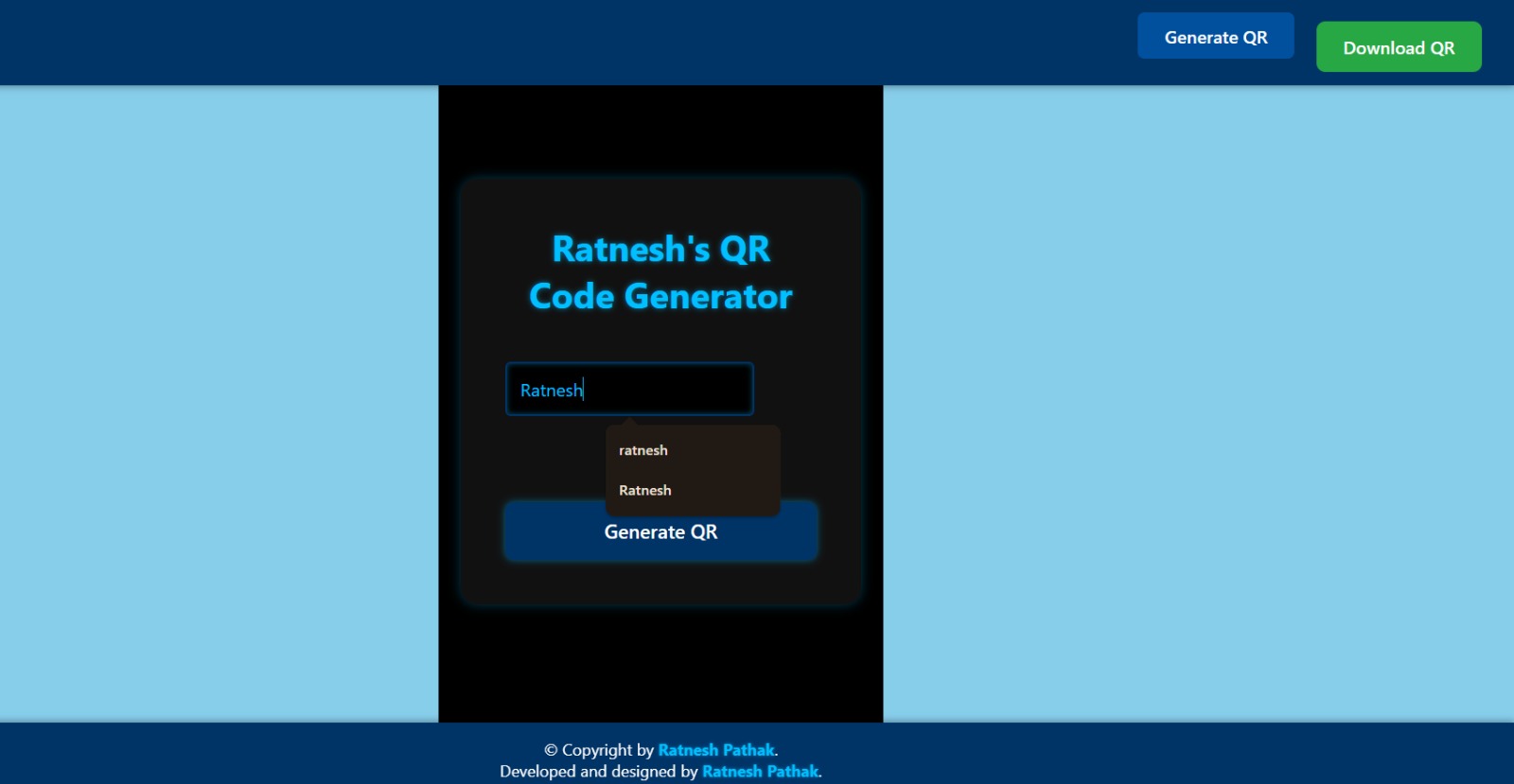 Ratnesh's QR Generator